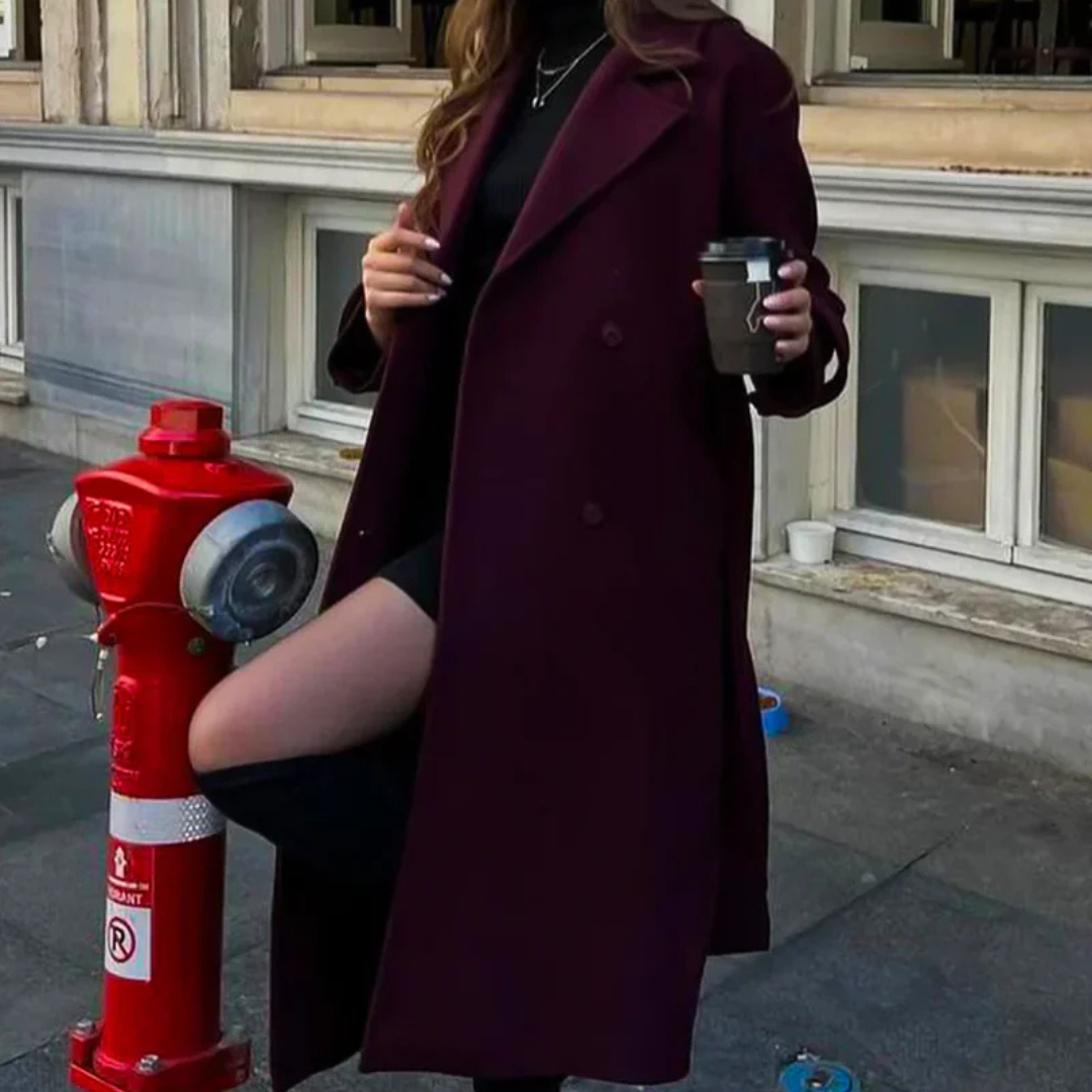 Merone™ | Élégant Manteau Classique Rouge Vin