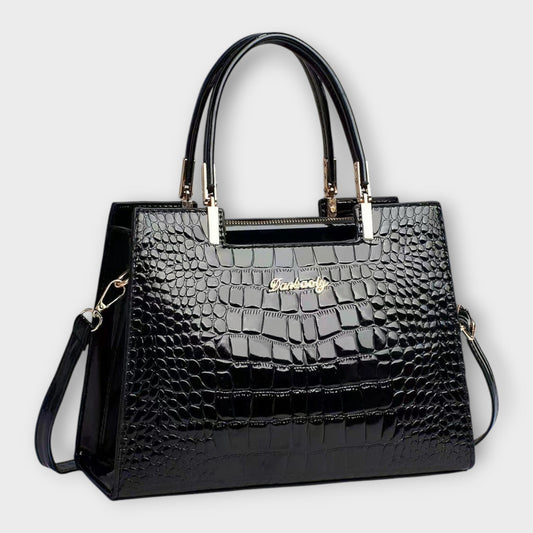 Madison - Sac à main en cuir crocodile brillant
