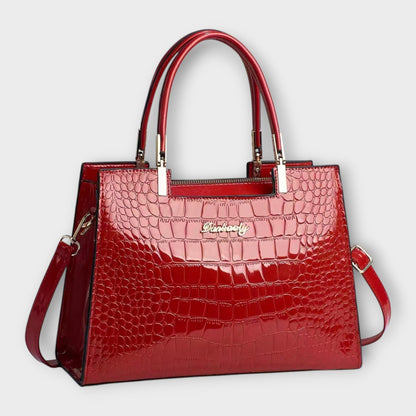 Madison - Sac à main en cuir crocodile brillant