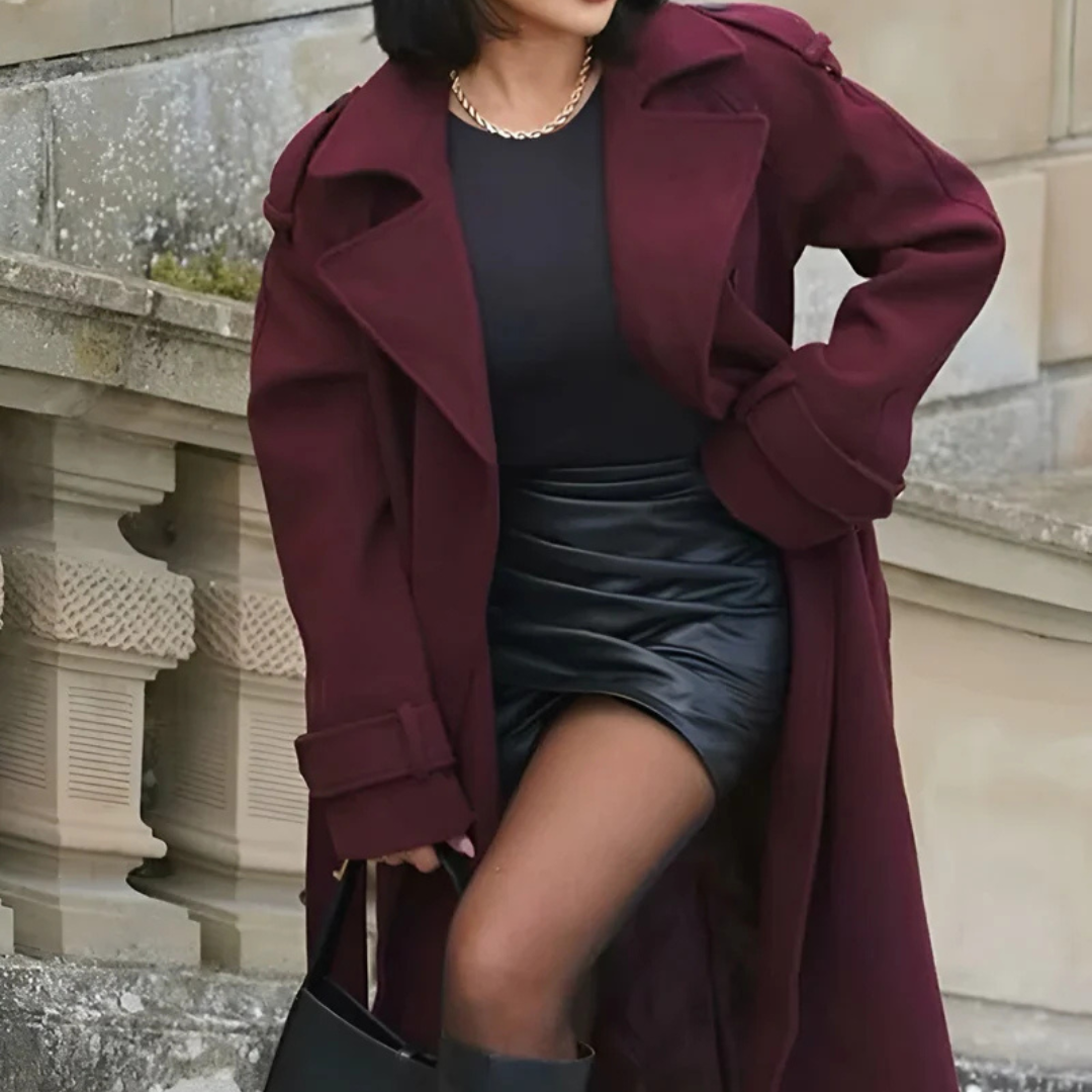 Merone™ | Élégant Manteau Classique Rouge Vin