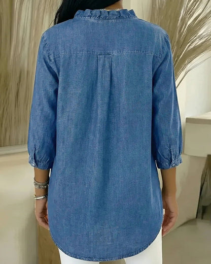 Selyra - Blouse Élégante à Volants Féminins