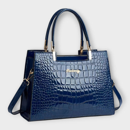 Madison - Sac à main en cuir crocodile brillant