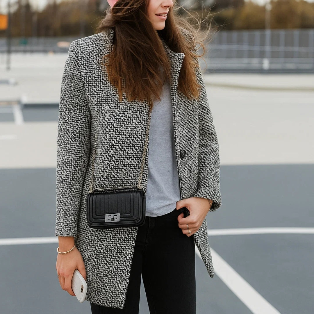 Caterinella™ | Manteau en laine grise décontracté et élégant
