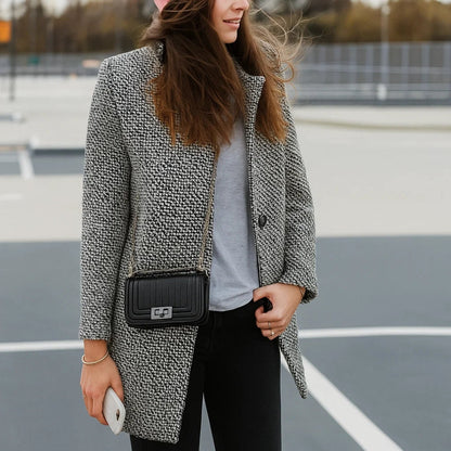 Caterinella™ | Manteau en laine grise décontracté et élégant