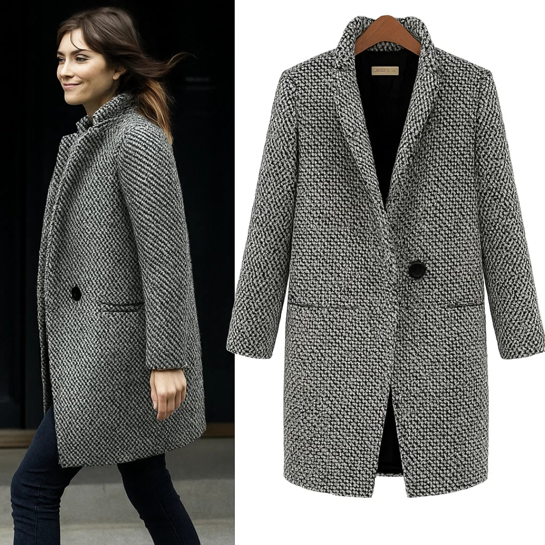 Caterinella™ | Manteau en laine grise décontracté et élégant