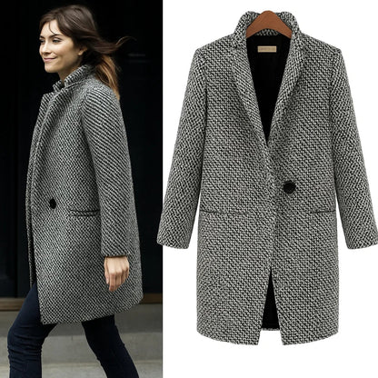 Caterinella™ | Manteau en laine grise décontracté et élégant