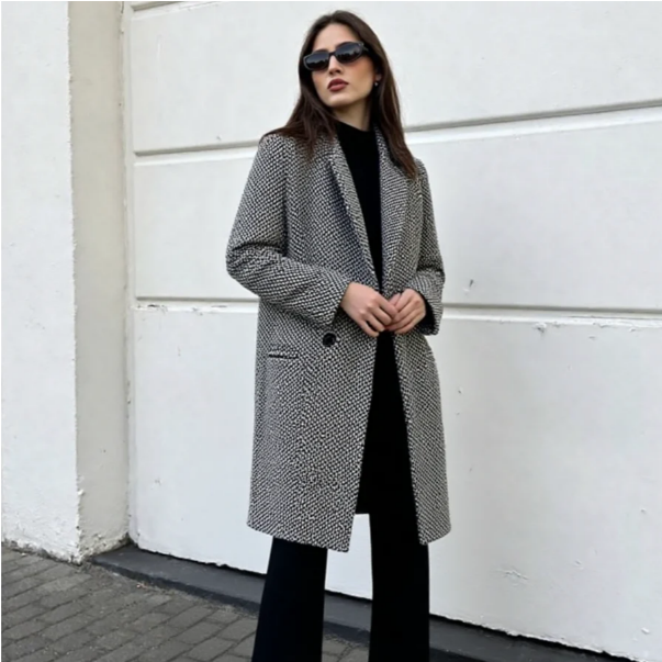 Caterinella™ | Manteau en laine grise décontracté et élégant