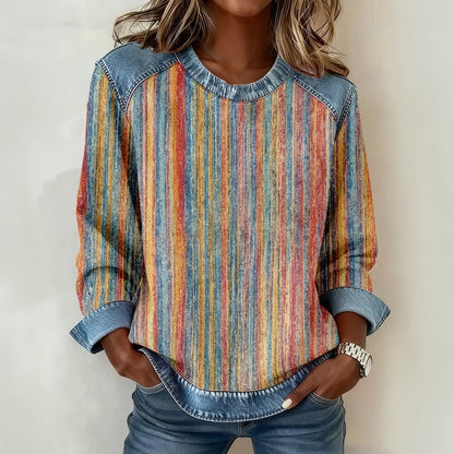 Brisavienne - Blouse À Rayures Colorées