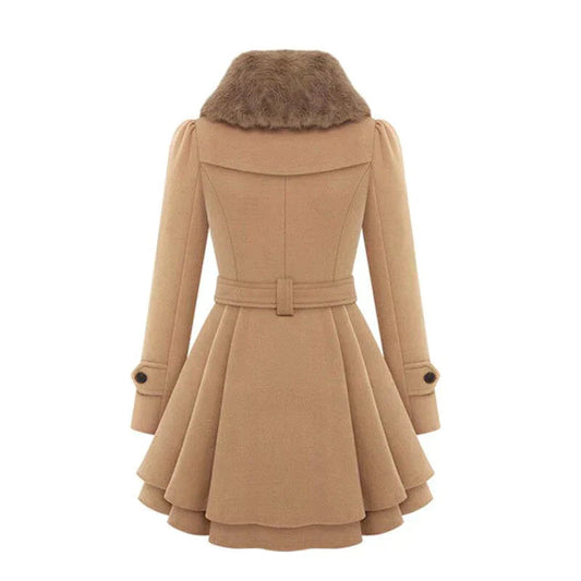 Lucie™ | Trench-coat élégant avec fourrure végane