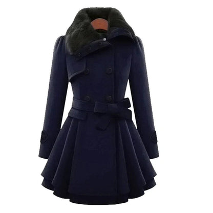 Lucie™ | Trench-coat élégant avec fourrure végane