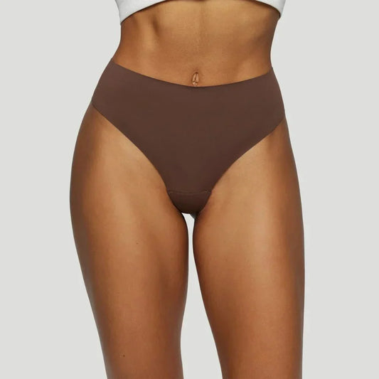 High-waisted thong brown (Set of 3)
