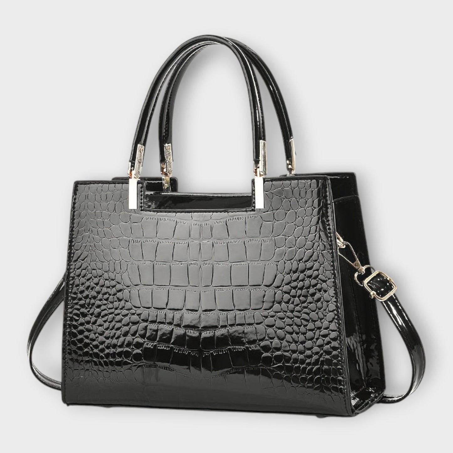Madison - Sac à main en cuir crocodile brillant