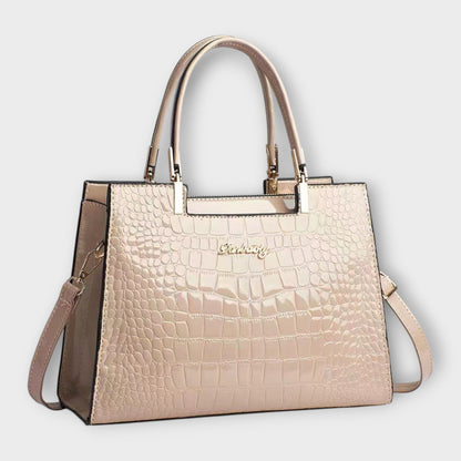 Madison - Sac à main en cuir crocodile brillant