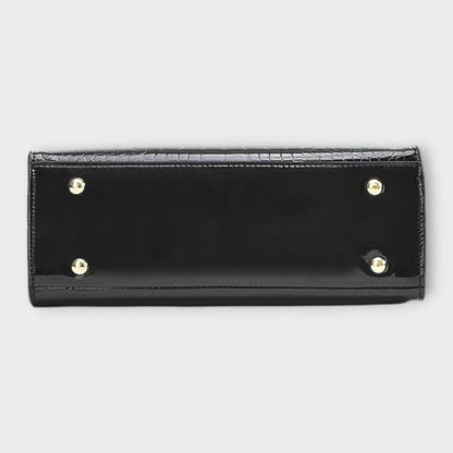 Madison - Sac à main en cuir crocodile brillant