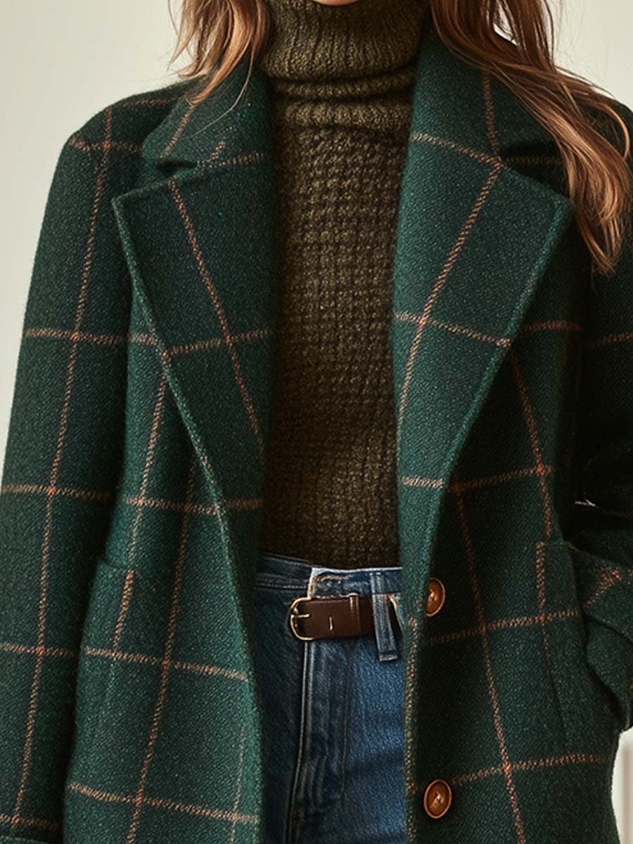 Lurette™ | Manteau Classique à Carreaux – Élégance Intemporelle