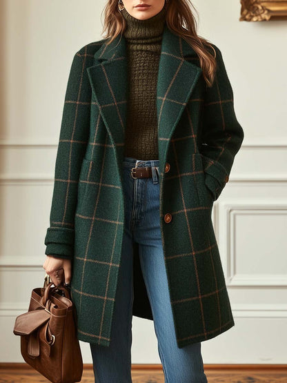 Lurette™ | Manteau Classique à Carreaux – Élégance Intemporelle